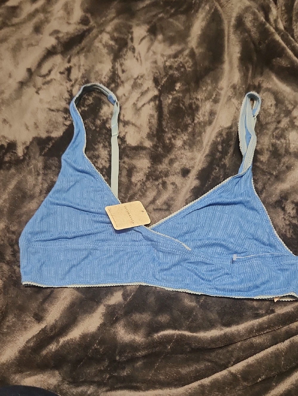 Ribbed Light Blue Wire-Free Bralette